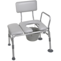 Padded Seat Transfer Bench with Commode Opening