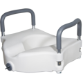 Elevated Raised Toilet Seat with Removable Padded Arms, Standard Seat