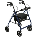 Aluminum Rollator Rolling Walker with Fold Up and Removable Back Support and Padded Seat
