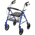 Four Wheel Rollator Rolling Walker with Fold Up Removable Back Support