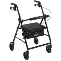 Walker Rollator with 6" Wheels, Fold Up Removable Back Support, and Padded Seat
