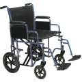 Bariatric Heavy Duty Transport Wheelchair with Swing Away Footrest