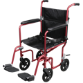 Flyweight Lightweight Transport Wheelchair with Removable Wheels