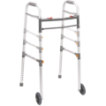 Two Button Folding Universal Walker with 5" Wheels