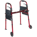 Portable Folding Travel Walker with 5" Wheels and Fold up Legs