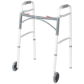 Deluxe Two Button Folding Walker with 5" Wheels
