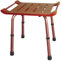 Adjustable Height Teak Bath Bench Stool