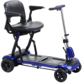 ZooMe Flex Ultra Compact Folding Travel 4 Wheel Scooter, Blue