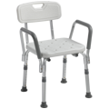 Knock Down Bath Bench with Back and Padded Arms