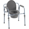 Folding Bedside Commode with Bucket and Splash Guard