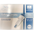 Safety Lancets, Needle 1.5 mm Depth, 28G Micro Flow, 100/Box